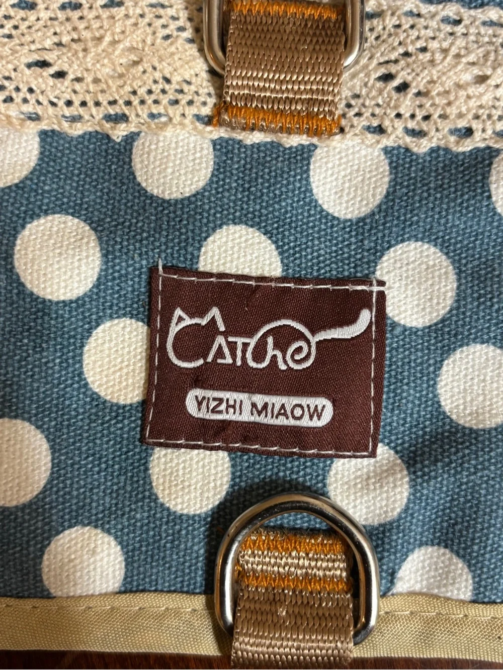 Polka Dot Pet Harness - Blue & White Dot